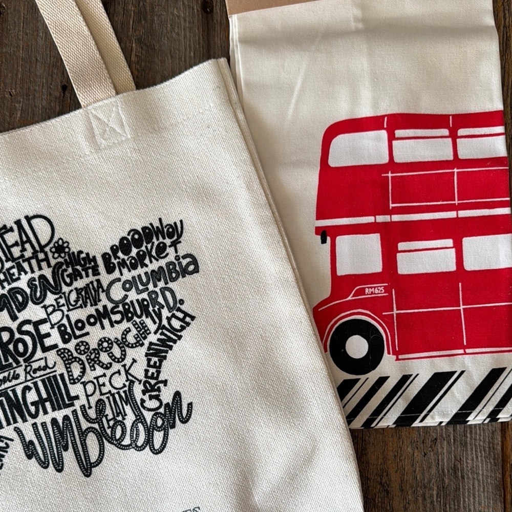 Canvas London Villages Tote Bag & London Red Bus Tea Towel